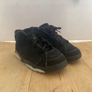 Nike Air Jordan Retro 6 DMP Black Suede/ Metallic Gold  CT4966-007 Toddler 10c